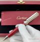 2021 New Cartier Santos Dumont Ballpoint Pen Silver and Red (5)_th.jpg